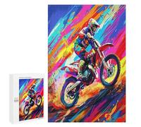 Motocross Racing 1000Pc Jigsaw Puzzles Adults ChildrenJigsaws Post-Exam Relaxation Challenging Design Great Gift Students Stress Reliever 1000 PCS
