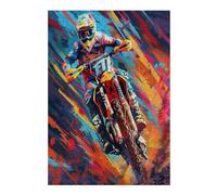 Motocross Racing 300 Piece Pack Classic Jigsaw Puzzle Couple Puzzle Partners Ultra Difficult Wall Decor Easter New Year Paperboard Material 300 PCS