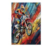 Motocross Racing 300 Piece Pack Classic Jigsaw Puzzle Couple Puzzle Partners Ultra Difficult Wall Decor Easter New Year Eco Friendly Cardboard 300 PCS