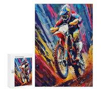 Motocross Racing 300Pc Jigsaw Puzzles Adults ChildrenJigsaws Post-Exam Relaxation Challenging Design Great Gift Students Stress Reliever 300 PCS
