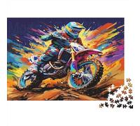 Motocross Rider Action 1000 Pieces Jigsaw Puzzle for Couples Fun Present Home Activity Logic Skill Puzzle Premium Cardboard 52x38cm/1000pcs