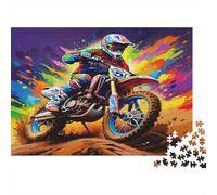 Motocross Rider Action_2 Jigsaws 1000 Pieces for Adults with Unique Shapes Centenary Jigsaws As A Perfect Office Break Puzzle for Workplace Leisure 52x38cm/1000pcs