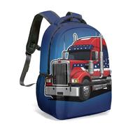 Motocross Rider American Flag All Over Print 16 Inch Backpack Vintage Distressed Patriotic Graphic Motorcycle Bag (05)