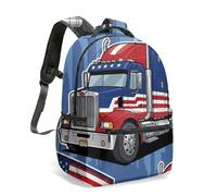 Motocross Rider American Flag All Over Print 16 Inch Backpack Vintage Distressed Patriotic Graphic Motorcycle Bag (04)