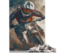 Motocross Rider in Action Jigsaw Puzzles for Adults 1000 Piece Family Gathering Puzzle DIY 1000 Piece Puzzle Game 1000pcs (75x50cm)