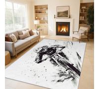 Motocross Rider Rugs for Living Room Bedroom, Motorcycle Extreme Sport Game Area Rugs Large 160x230 cm, Washable Non Slip Pattern Carpet Home Decor C&J56