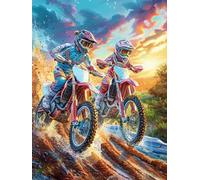 Motocross Riders in Water 300 Piece Jigsaw Puzzle Mitos Cuento De Hadas For Men Educational Decompression Adults Anxiety Memory Care Mothers Valentines Gift Sturdy Paperboard 300 PCS