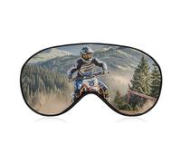 Motocross Sleep Mask Light Blocking Eye Cover Polyester Eye Mask with Elastic Strap Blindfold for Side Sleeper Sleeping Masks Face Hugging for Women Men Travel