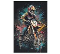 Motocross Wooden Jigsaw Puzzles 1000 Piece Puzzle For Adults. Challenging To Complete But Fun And Humorous Jigsaws （78×53cm）
