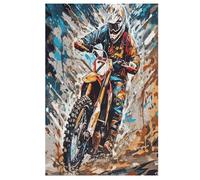 Motocross Wooden Jigsaw Puzzles 1000 Pieces Family Activity Puzzle Educational Games for Adults And Kids Age 12 Years Up （78×53cm）