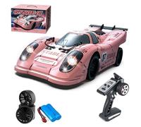 Motörform 1:16 30km/h High-Speed Brushed RC Drift Car with Demon Angel Eye Lights - 4WD Remote Control Racing Car Model for Adults (Model 917,Pink)