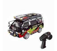 Motörform 1:24 RC Car Scale Delica - 4WD Full-Function Remote Control Truck with Manual 3-Speed Gearbox, LED Headlights, and Highly Detailed Simulation Model (Pearl Black)