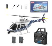 Motörform RC ERA C138 1:30 Scale 206 Helicopter - 2.4G 6CH No Aileron RC Helicopter with Altitude Hold, Optical Flow Positioning, One-Key Takeoff & Beginner-Friendly Design (2 Battery/Blue White)
