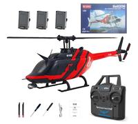 Motörform RC ERA C138 1:30 Scale 206 Helicopter - 2.4G 6CH No Aileron RC Helicopter with Altitude Hold, Optical Flow Positioning, One-Key Takeoff & Beginner-Friendly Design (3 Battery/Red Black)