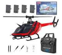 Motörform RC ERA C138 1:30 Scale 206 Helicopter - 2.4G 6CH No Aileron RC Helicopter with Altitude Hold, Optical Flow Positioning, One-Key Takeoff & Beginner-Friendly Design (4 Battery/Red Black)