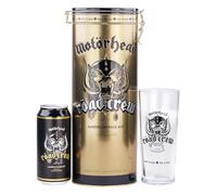 Motörhead Road Crew Premium Tin Gift Set. Includes 440ml Can and Branded Glass and Pale British Ale by iconic Heavy Metal band. Perfect for Christmas