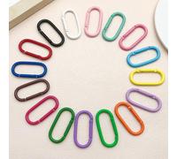 MOTOFITOOL 16 Pcs Oval Carabiners Keychain Clip, Cute Track Shape Carabiner Clip, Aluminum Carabiners, Versatile Keychain Clip for Keychains, Water Bottle Holders, Dog Leashes, and More