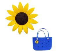 MOTOFITOOL Cute Turtle Charm for Bogg Bag and Simply Southern Tote, Decorative Accessory Inserts for Beach Bags(Sunflower), Rubber, No Gemstone