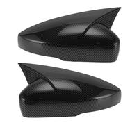 Motoforti 1 Pair ABS Left Right Side Mirror Cover Cap Replacement Black for Volkswagen Polo Mk5 6R 6C V 2009-2017 Ox Horn Mirror Guard Cover