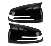 Motoforti 1 Pair ABS Left Right Side Mirror Cover Cap Replacement Gloss Black for Mercedes-Benz A-Class W176 Ox Horn with Turn Signal Hole Mirror Guard Cover