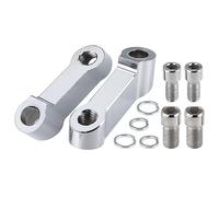 Motoforti 1 Pair Motorcycle 10mm 8mm Mirror Handlebar Mount Riser Extender Adapter Rearview Stem Mirror Adapter for Honda for Suzuki for Kawasaki Silver Tone