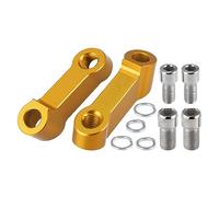 Motoforti 1 Pair Motorcycle 10mm 8mm Mirror Handlebar Mount Riser Extender Adapter Rearview Stem Mirror Adapter for Honda for Suzuki for Kawasaki Gold Tone