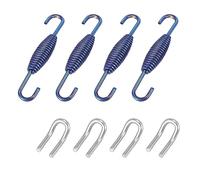 Motoforti 1 Set 33mm 1.3" Motorcycle Exhaust Pipe Spring with U Shape Hooks Stainless Steel Blue