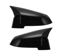 Motoforti 1 Set ABS Left Right Side Mirror Cover Cap Replacement Gloss Black for BMW 5 Series F10/F11/F18 Facelift 2014-2018 with Ox Horn Mirror Guard Cover