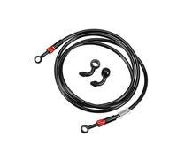 Motoforti 1 Set AN3 28 90 Degree Motorcycle Brake Hose Line 200cm Black Long-lasting