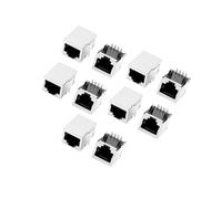 Motoforti 10 Pcs RJ45 Modular Jack 8P8C PCB Mount Socket Network Connectors Couplers Long-lasting
