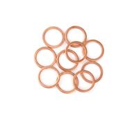 Motoforti 10pcs Copper Washer Flat Sealing Gasket Ring for Car 14 x 18 x 1.5mm Long-lasting