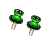Motoforti 2 Pcs 10mm Metal Motorcycle Rear Stand Swing Arm Spool Sliders Green Long-lasting