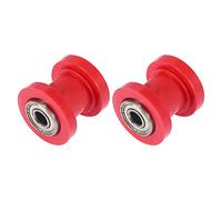 Motoforti 2 Pcs 8mm Chain Tensioner Roller Slider Pulley Wheel Idler Red