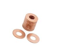 Motoforti 20 Pcs 9mm Inner Dia Copper Washers Flat Sealing Gaskets Ring Long-lasting