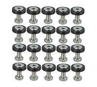 Motoforti 20 Pcs Motorcycle Black Fender Bumper Washer Bolt Nut Kit Fastener