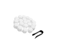 Motoforti 20pcs 17mm Car White Plastic Wheel Lug Nut Bolt Cover Caps | with Tool, Wheel Lug Nut Bolt, Hub Protector, Long-lasting