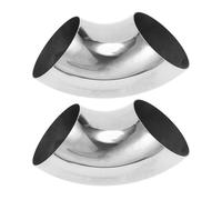 Motoforti 2pcs 90 Degree Mandrel Bend Elbow Car Modified Exhaust Pipe Tubing Piping 3" Inch OD Thickness 1.5mm/16GA 76x175x1.5mm 304 Stainless Steel Silver Tone