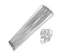 Motoforti 36 Set 12G Bicycle Spokes 247mm Bike Wheel Spokes 45 Steel Galvanized Silver Tone