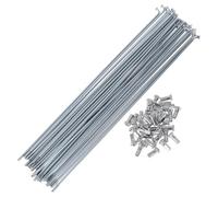 Motoforti 36 Set 12G Bicycle Spokes 255mm Bike Wheel Spokes 45 Steel Galvanized Silver Tone