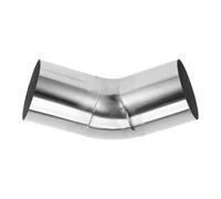 Motoforti 45 Degree Mandrel Exhaust Pipe DIY Custom Car Modified Exhaust Pipe Tubing Piping 76mm/3" OD 100mm/3.94" Length 304 Stainless Steel Silver Tone
