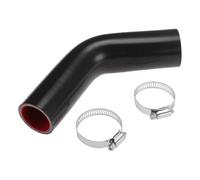 Motoforti 45 Degrees Elbow Coupler Silicone Hose 38 mm to 35 mm ID 3 Layers Cloth 4inch Length Black Outside and Red Inside American Clamp 2