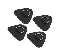 Motoforti 4pcs D Ring Patch PVC Stainless Steel Triangle Shape Black for Kayak Long-lasting