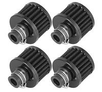 Motoforti 4pcs Universal 12mm Air Filter Cleaner Round for Motorcycle Black