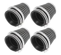 Motoforti 4pcs Universal 54mm Motorbike Air Filter Cleaner Round Tapered Black