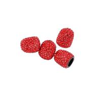 Motoforti 4PCS Valve Stem Caps Faux Crystal Bling Car Accessories Red Long-lasting