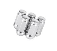 Motoforti 5pcs Car Silver Tone M14x2.0 Lug Nuts Cone Seat Closed End 1.9" Long Long-lasting