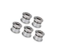 Motoforti 5pcs Silver Tone Chainring Nuts Road Bike Bicycle Chain Ring Bolts Auto Accessories Long-lasting