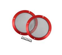 Motoforti 6.5" Car Speaker Grille Cover Mesh Round W/Screws Red Black - 2 Pcs Long-lasting