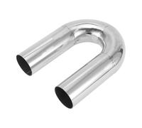 Motoforti 64mm/2.5" OD 180 Degree U-Bend Tube T304 Stainless Steel Mandrel Exhaust Pipe DIY Custom Car Modified Exhaust Pipe Tubing Piping 200mm/7.87" Length Silver Tone