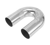 Motoforti 76mm/3" OD 180 Degree U-Bend Tube T304 Stainless Steel Mandrel Exhaust Pipe DIY Custom Car Modified Exhaust Pipe Tubing Piping 200mm/7.87" Leg Length Silver Tone